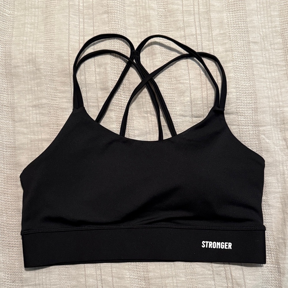 Stronger Women's Black Strappy Sports Bra